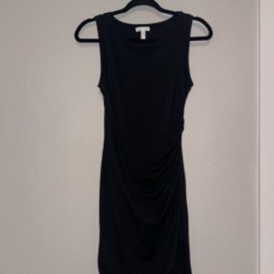 Leith Ruched Black Bodycon Dress (XS)